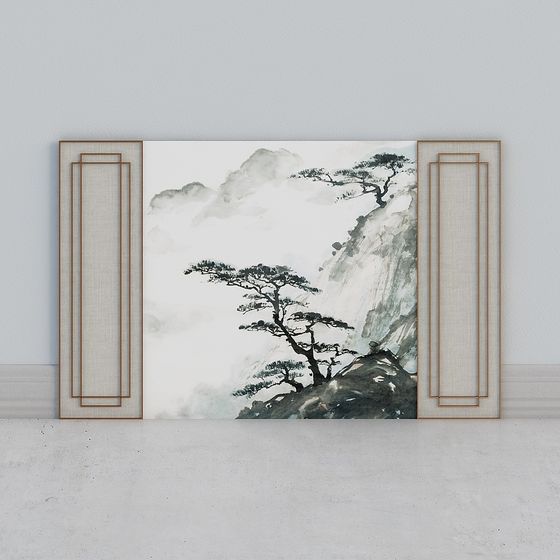 Ink Wash Mountain Scenery 3D model