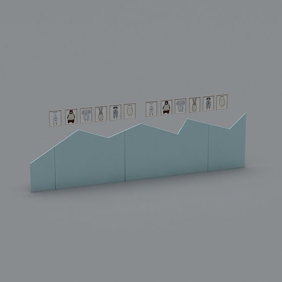 Hill Art Wall Low-Poly 3D Model