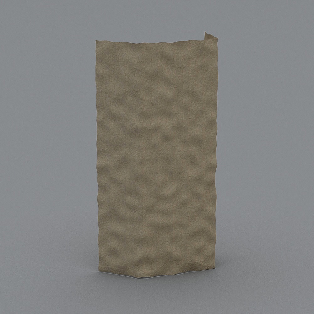 Folded Paper Bag 3D model