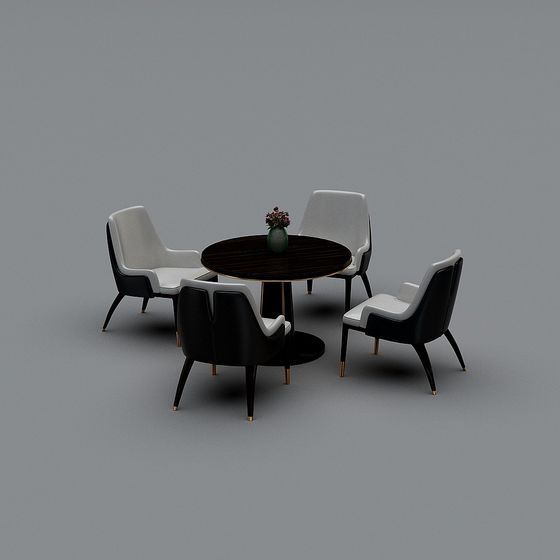Minimalist Dining Table and Chair Set 3D model