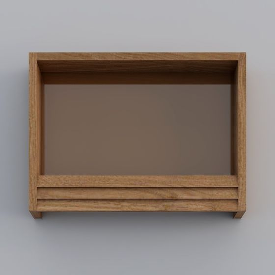 Unique Wooden Wall Shelf 3D Model Design