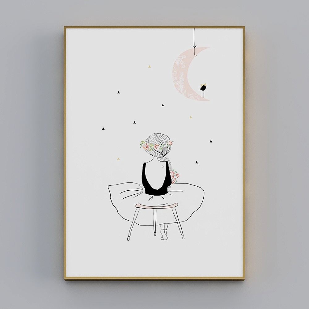 Hailong Red - Nordic Wind - Bedroom Decoration Painting - Bean Nianhua