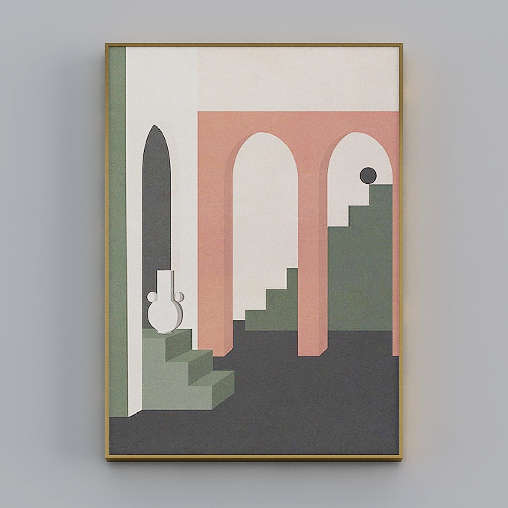 Hailong Red - Nordic Wind - Living Room Decorative Painting - Dreaming