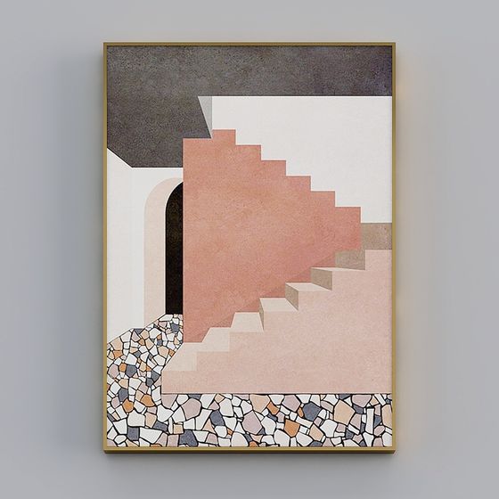 Abstract Staircase 3D model - Modern Art and Geometry