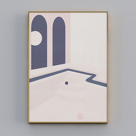 Stylish Minimalist Bath 3D model