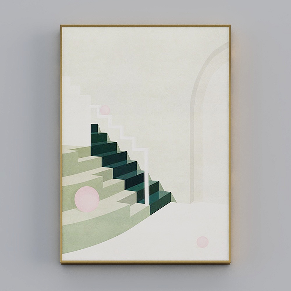 Hailong Red - Nordic Wind - Living Room Decorative Painting - Dreaming