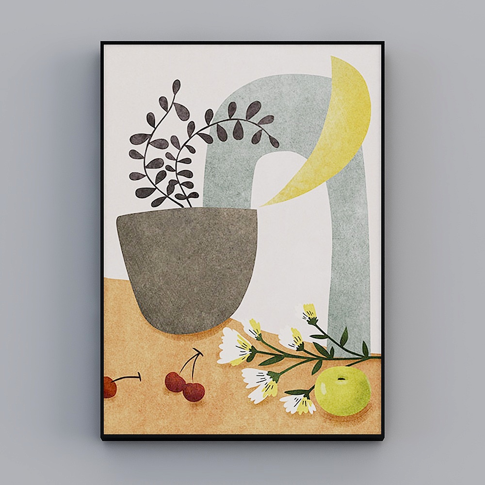 Hailong red - Nordic wind - living room decorative painting - towards the brilliant