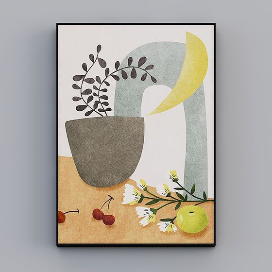 Abstract Garden 3D Model in Low Polygon Style