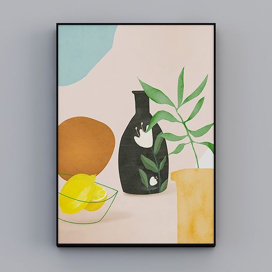 Lemon Rhythm 3D Model - Vibrant Interior Decor