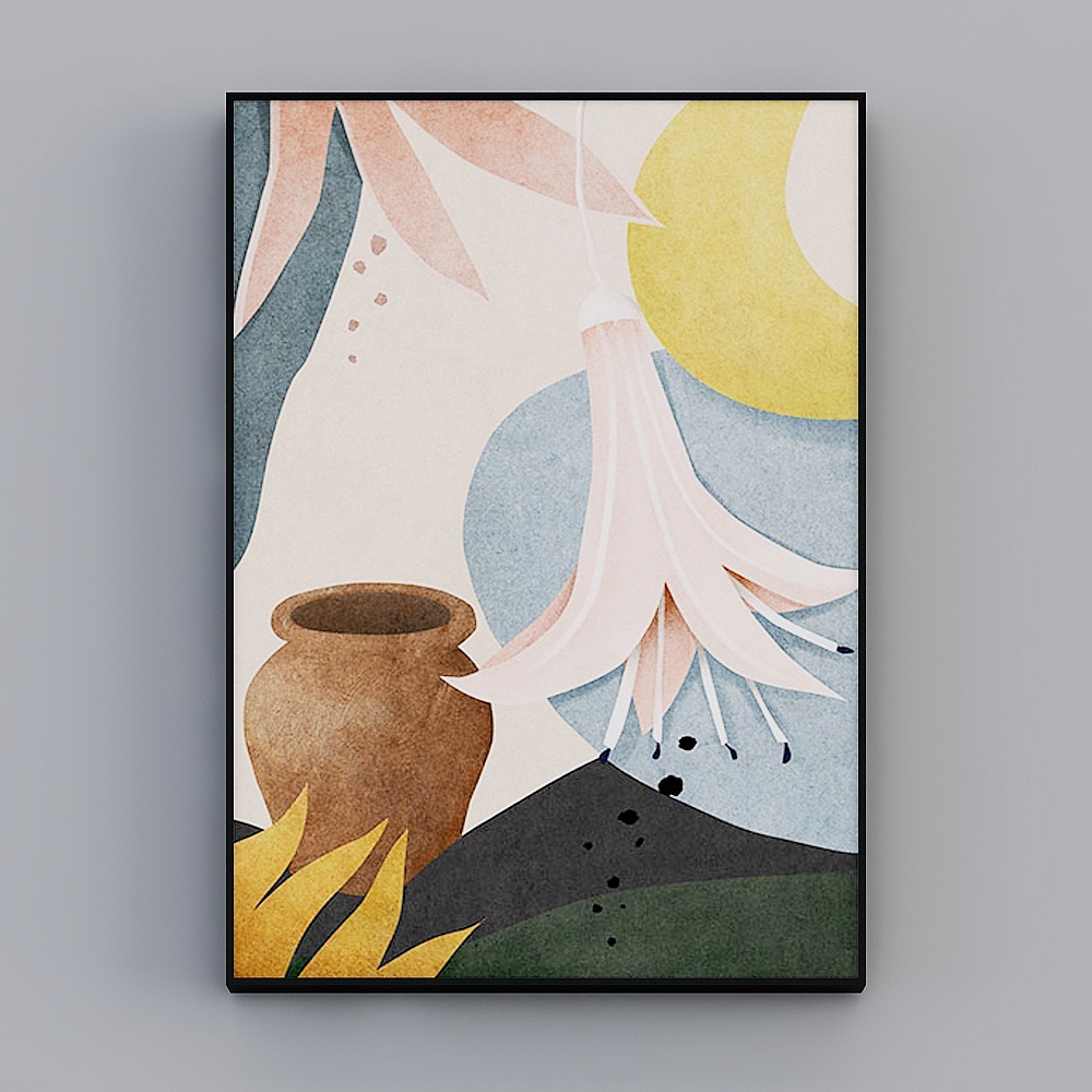 Hailong red - Nordic wind - living room decorative painting - towards the brilliant