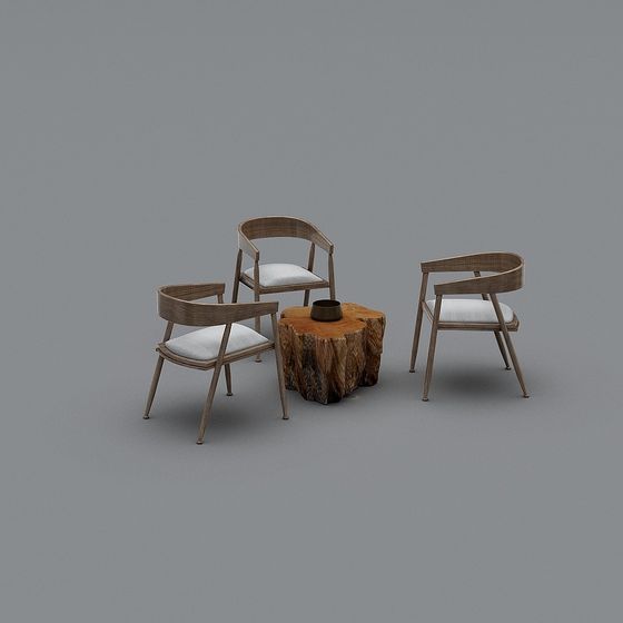 Forest Whisper Chair Set 3D model