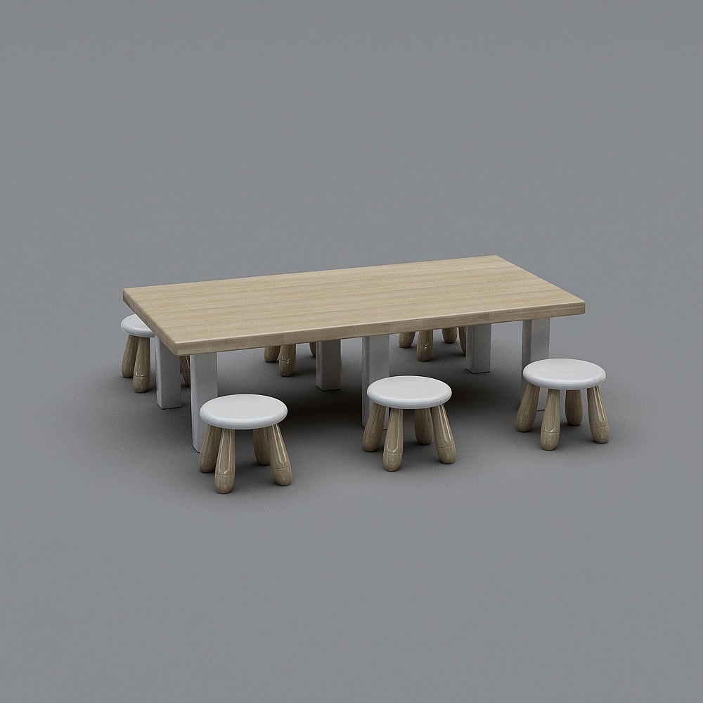 Bộ bàn ghế cho 6 trẻ trong mẫu giáo hiện đại