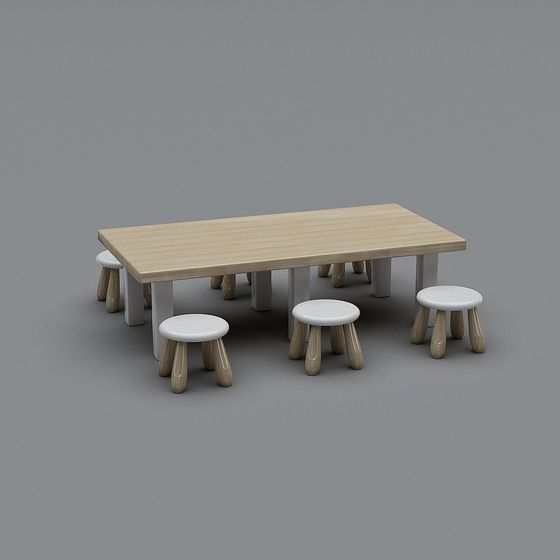 Bộ bàn ghế cho 6 trẻ trong mẫu giáo hiện đại