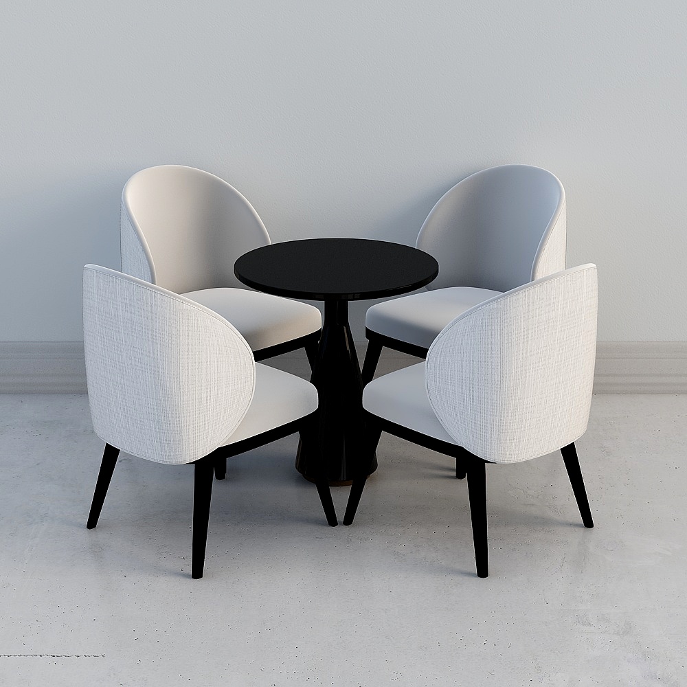 Urban Gathering Table and Chairs 3D model