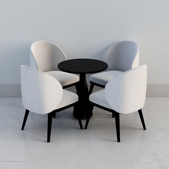Urban Gathering Table and Chairs 3D model