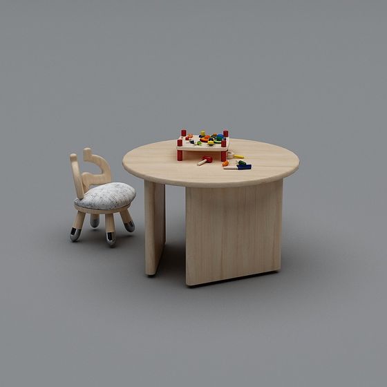 モダンな子供のエンターテイメントエリア-テーブルと椅子の組み合わせ
