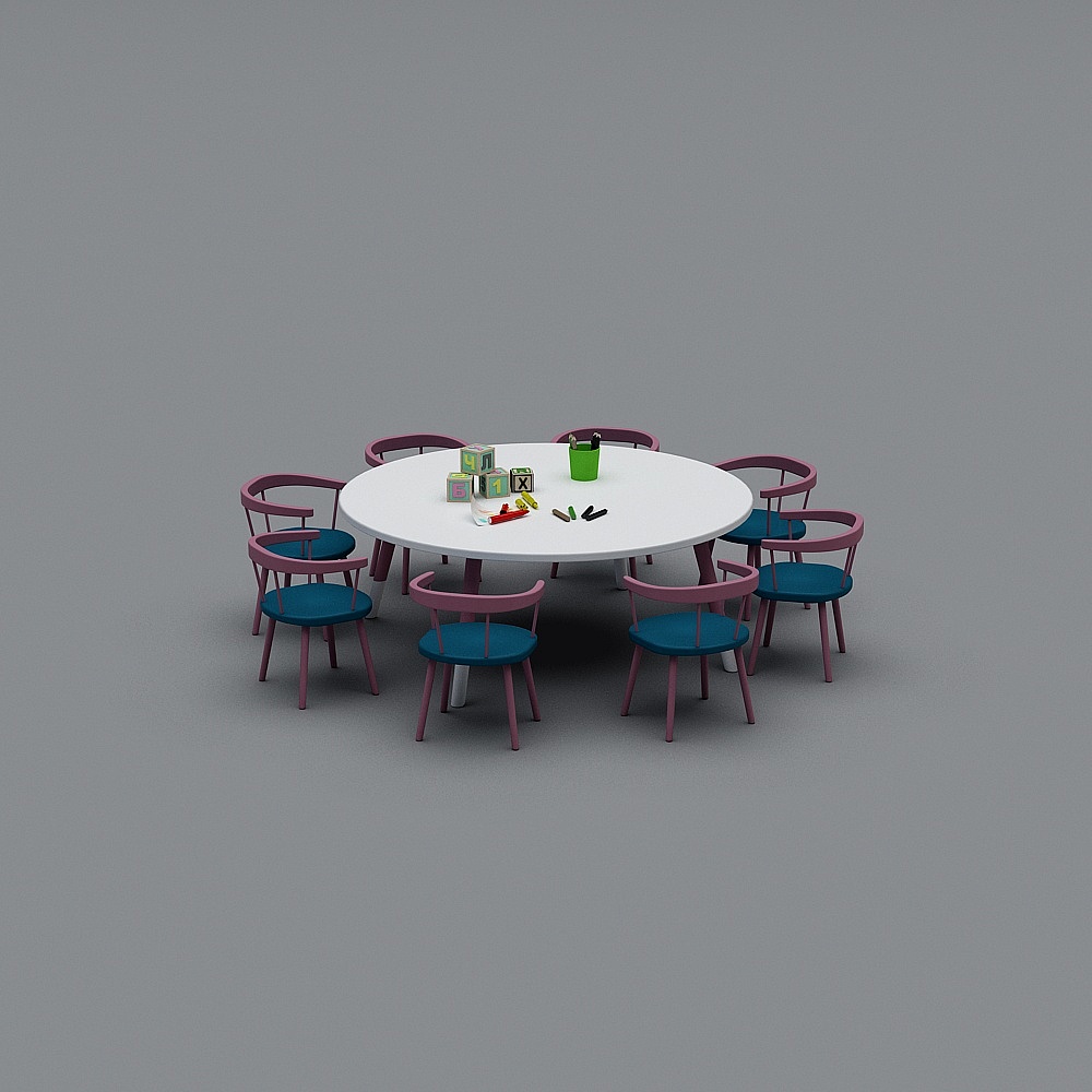 Combinación de mesa y silla de jardín de infancia de estilo moderno