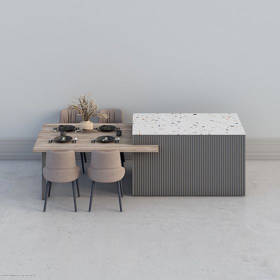 Cucina Moderna Aperta - Quattro Tavoli da Pranzo