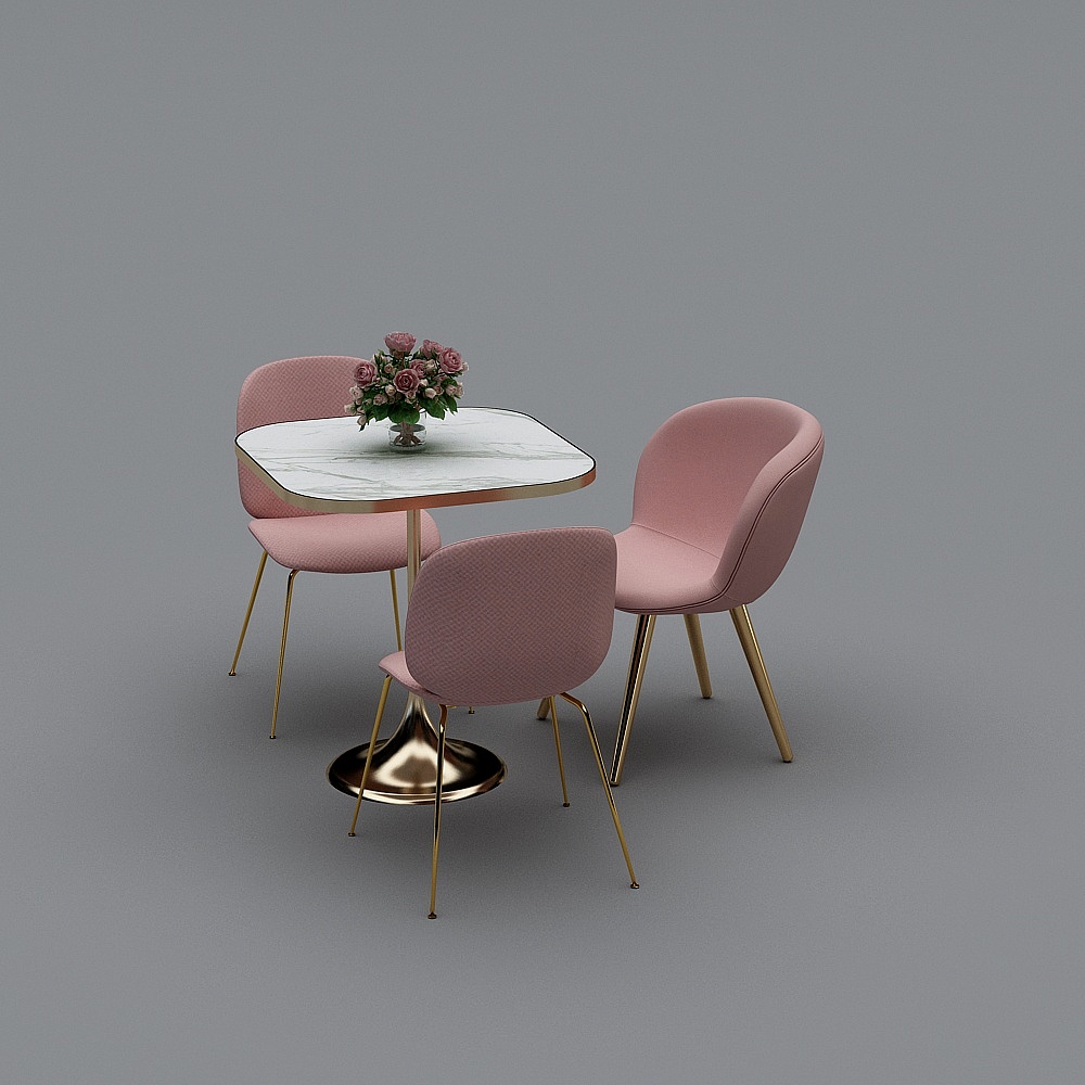 Modern cafe 2-table and chair combination