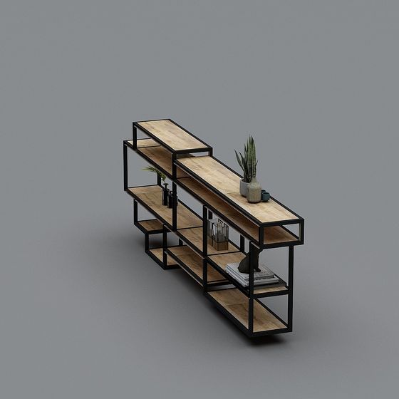 Industrial Style Bookshelf 3D model