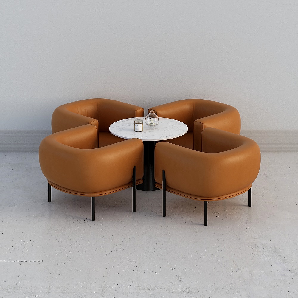 Modern sales office reception area-table and chair combination