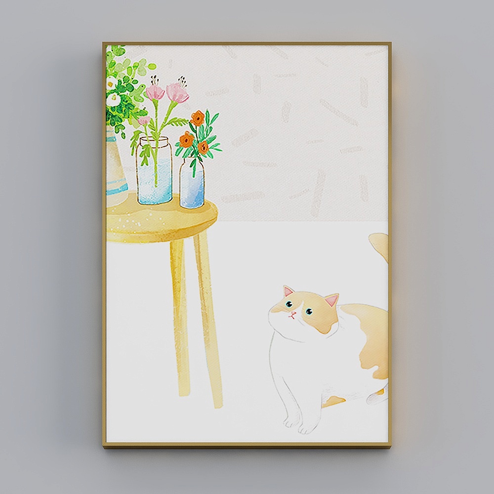 Hailong Red - Nordic Wind - Living Room Decorative Painting - Pleasant