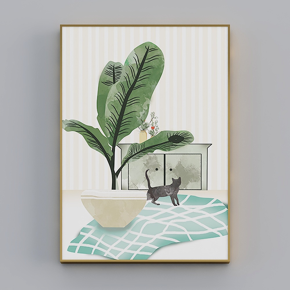 Hailong Red - Nordic Wind - Living Room Decorative Painting - Pleasant