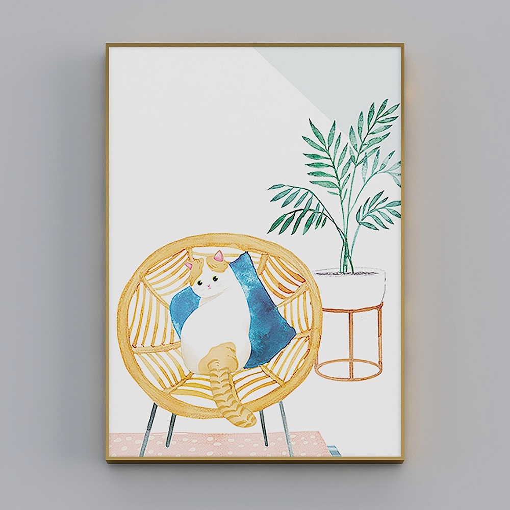 Hailong Red - Nordic Wind - Living Room Decorative Painting - Pleasant