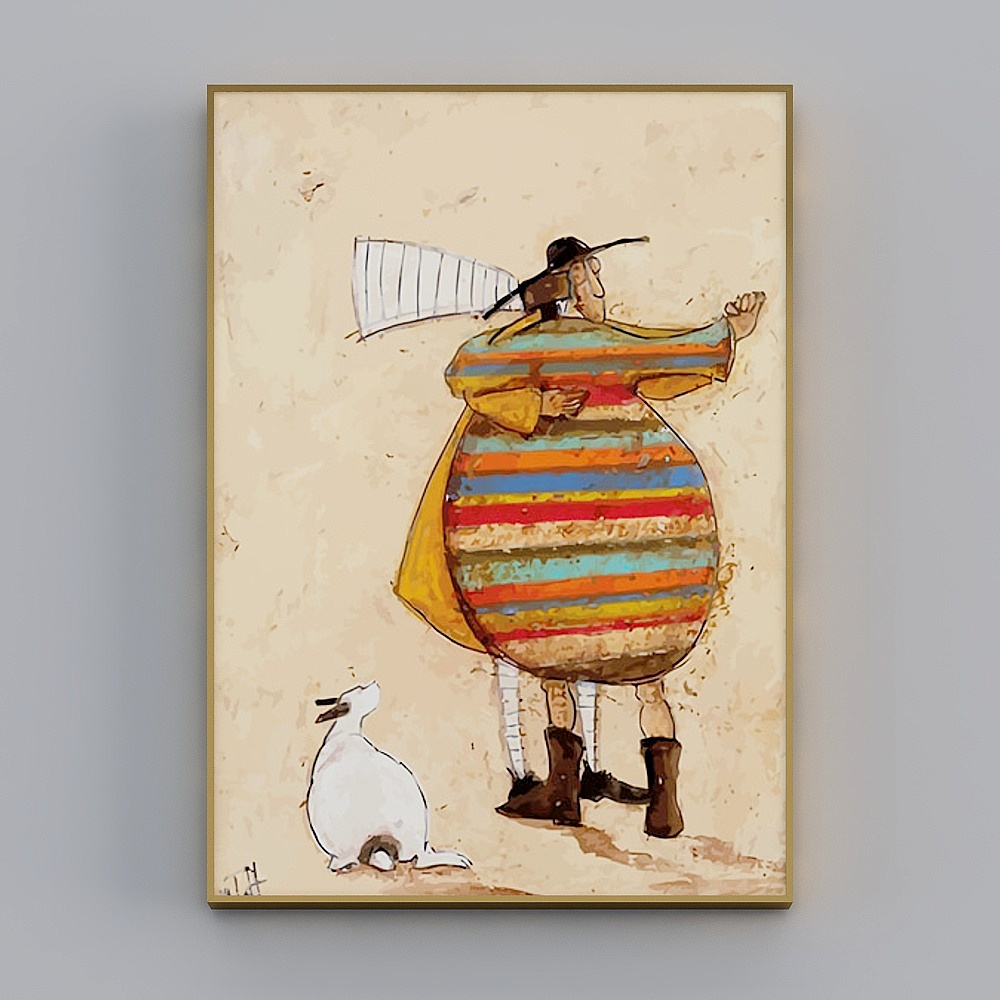 Hailong Hong - Nordic Wind - Living Room Decorative Painting - Happy Life