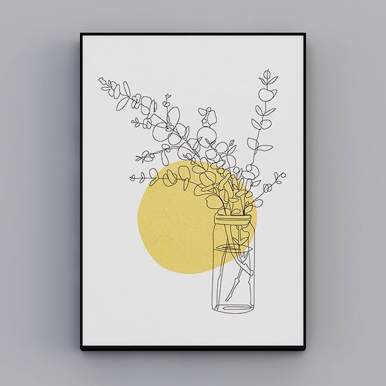 Minimalist Glass Vase Illustration 3D model