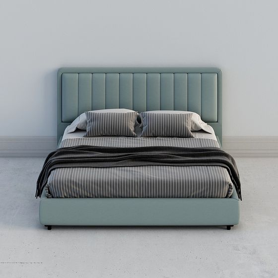 Elegant Low-Poly Bed Frame 3D model for Comfortable Living