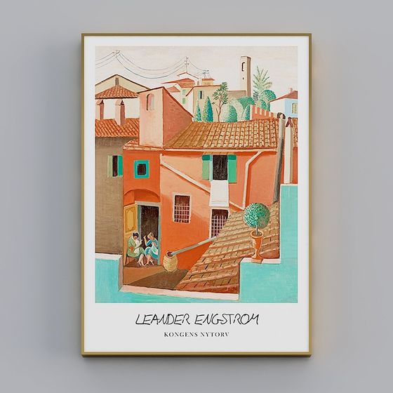 Sunlit Village Low-Poly 3D Model