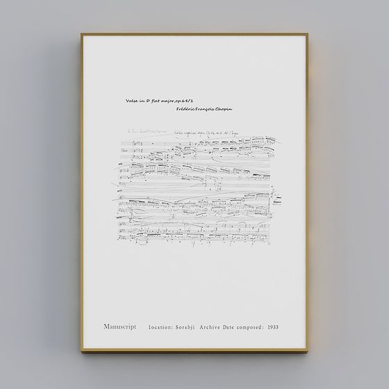 Elegant Classical Sheet Music Wall Art 3D model