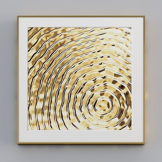 Luminous Golden Swirl Wall Decor 3D model