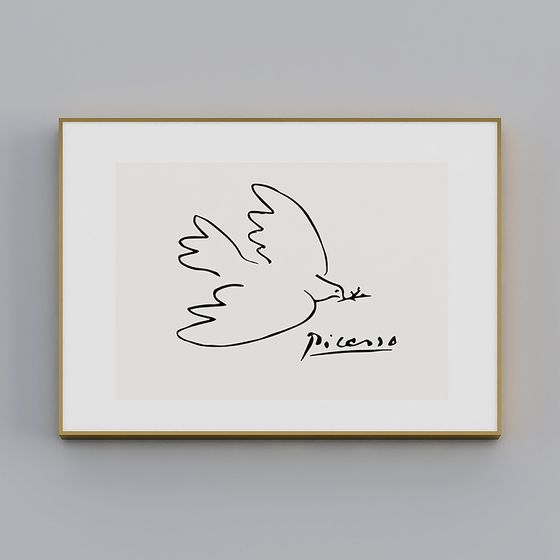 Picasso Inspired Peace Dove 3D model