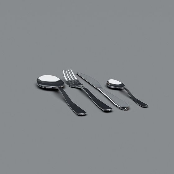 Refined Low-Poly Cutlery Set 3D model for Modern Designs