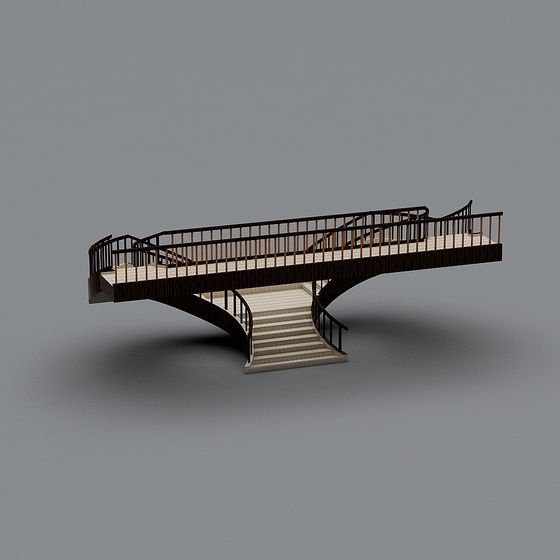 Elegant Low-Polygon Bridge 3D model