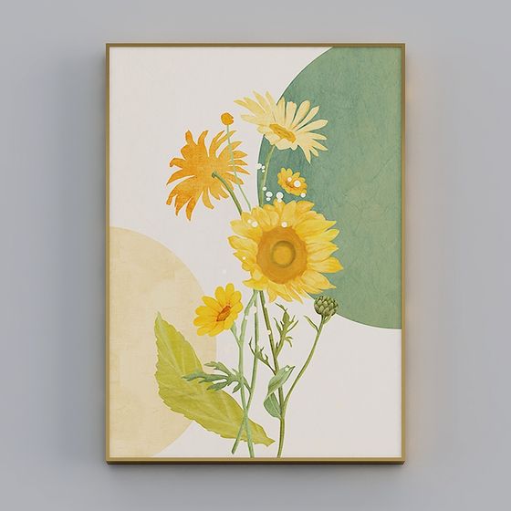 Vibrant Low-Poly Floral 3D Model