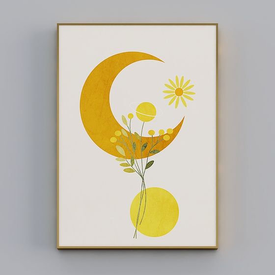 Moon and Flowers 3D model