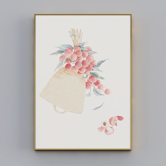 Charming Low Poly Cherry Basket 3D model