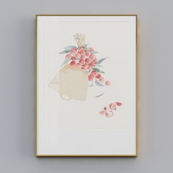 Cherry Basket Low Poly 3D Model