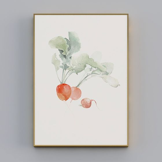 Watercolor Radishes 3D model
