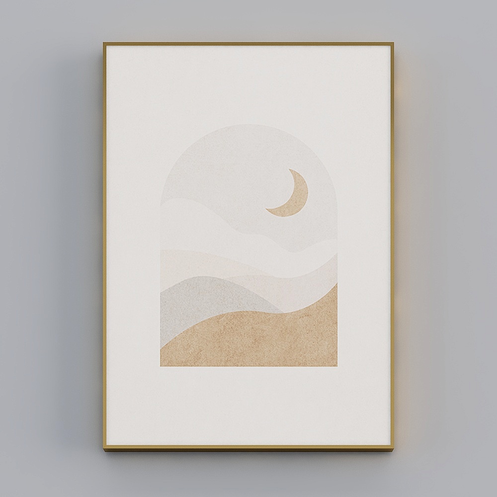 Hailong Red - Nordic Wind - 거실 장식 그림 - 긴 달