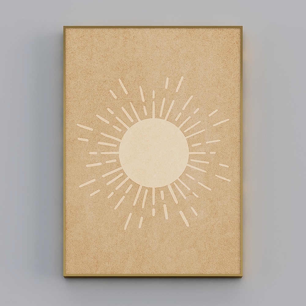 Hailong Red - Nordic Wind - Living Room Decorative Painting - Long moon