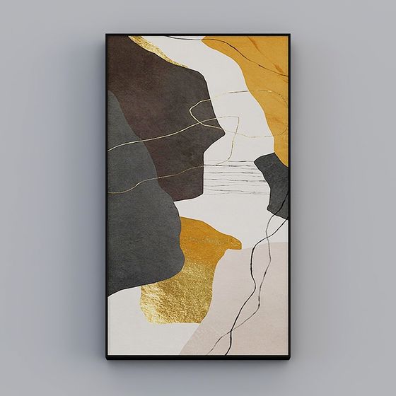 Elegant Abstract Painting 3D model for Artistic Spaces