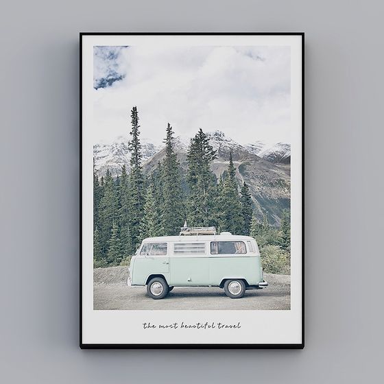 Stylish Vintage Green Van 3D Model for Various Uses