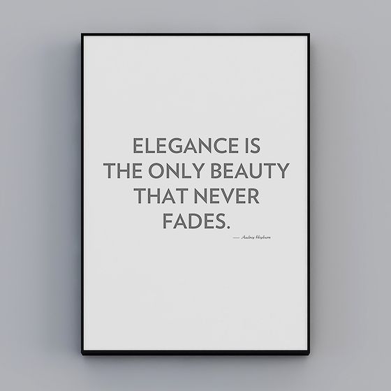 Elegance Quote Poster 3D model