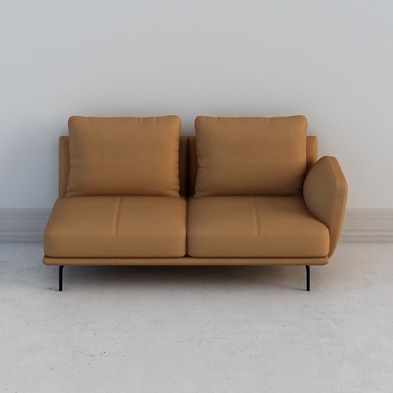 Stylish Low-Poly Sofa 3D model for Modern Spaces