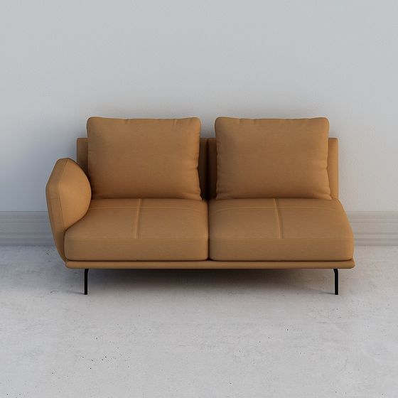 Stylish Low-Poly Sofa 3D model