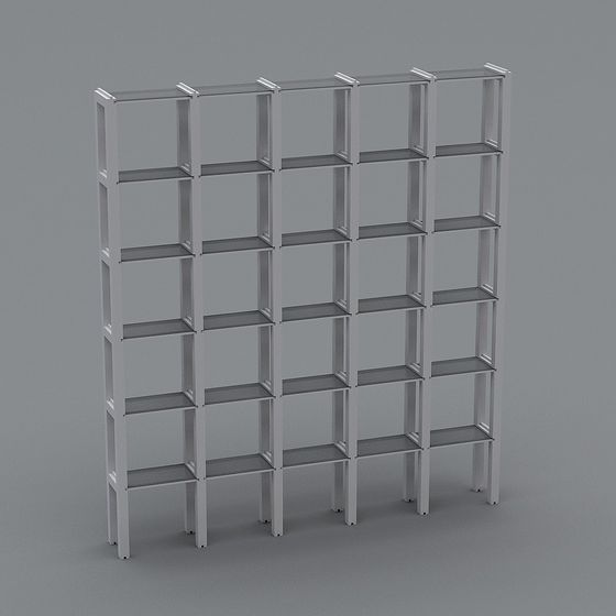 Modular Low-Poly Bookshelf 3D model